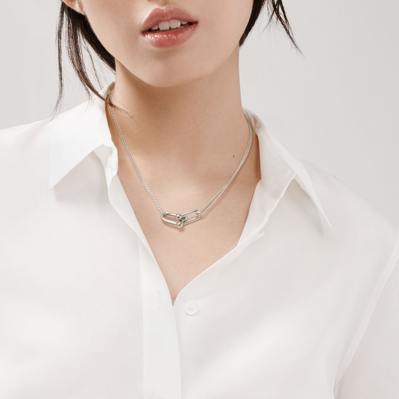 Pendente a maglie doppie grandi in argento