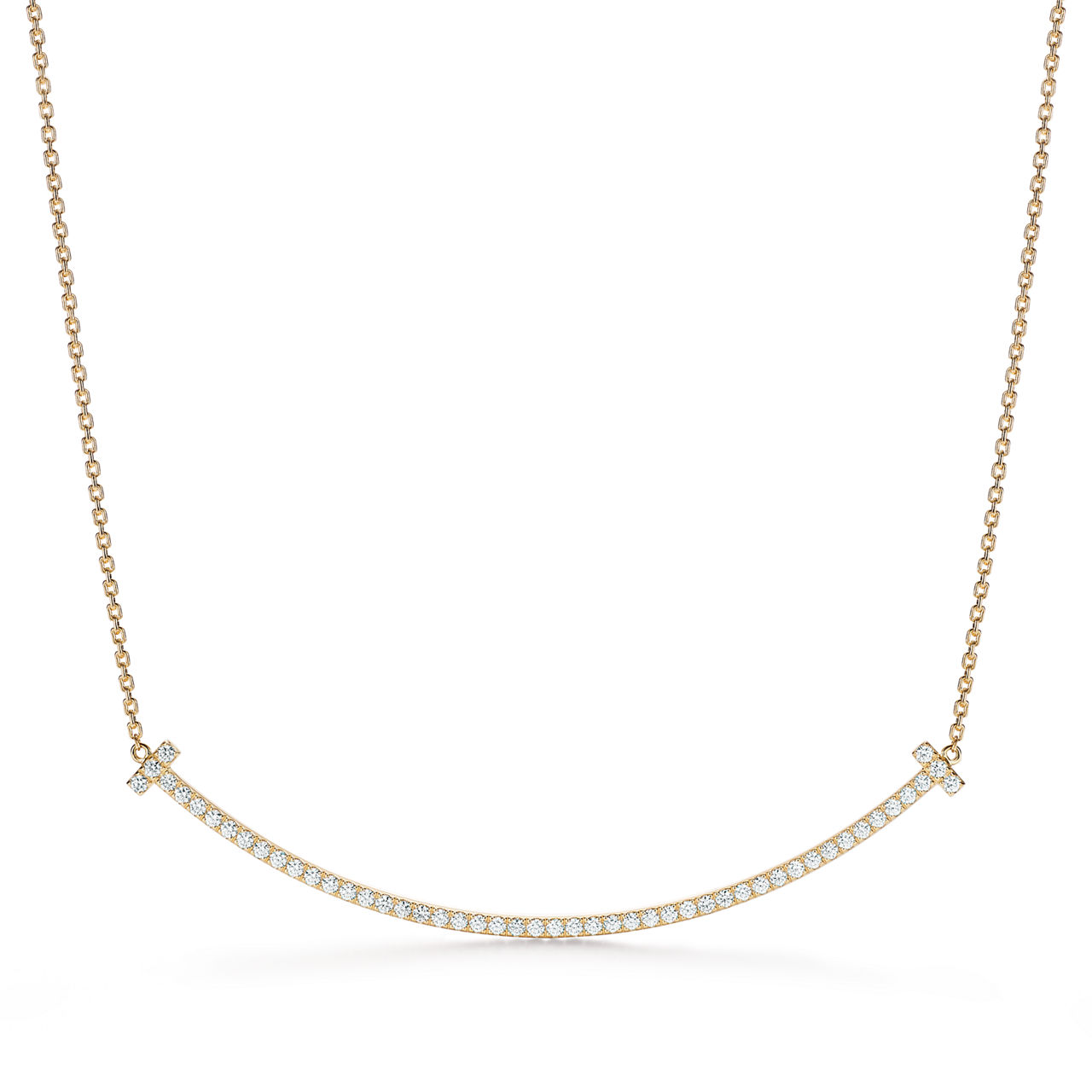 Tiffany T: Extra Large Smile Pendant in Gold with Diamonds