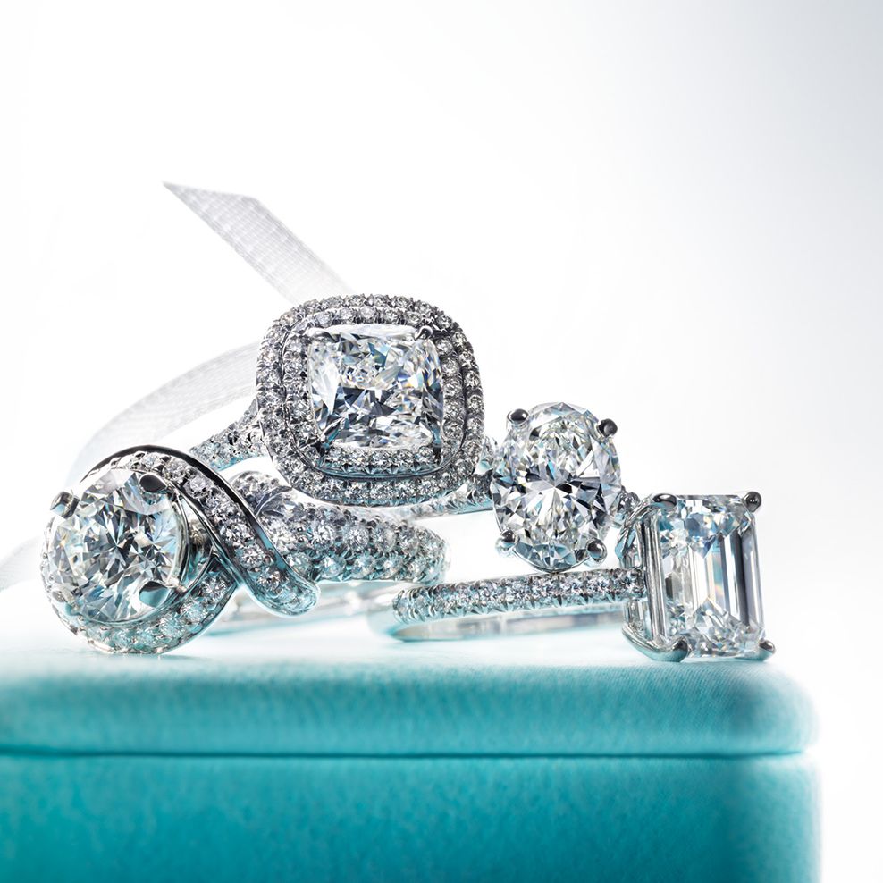 tiffany diamond rings in box