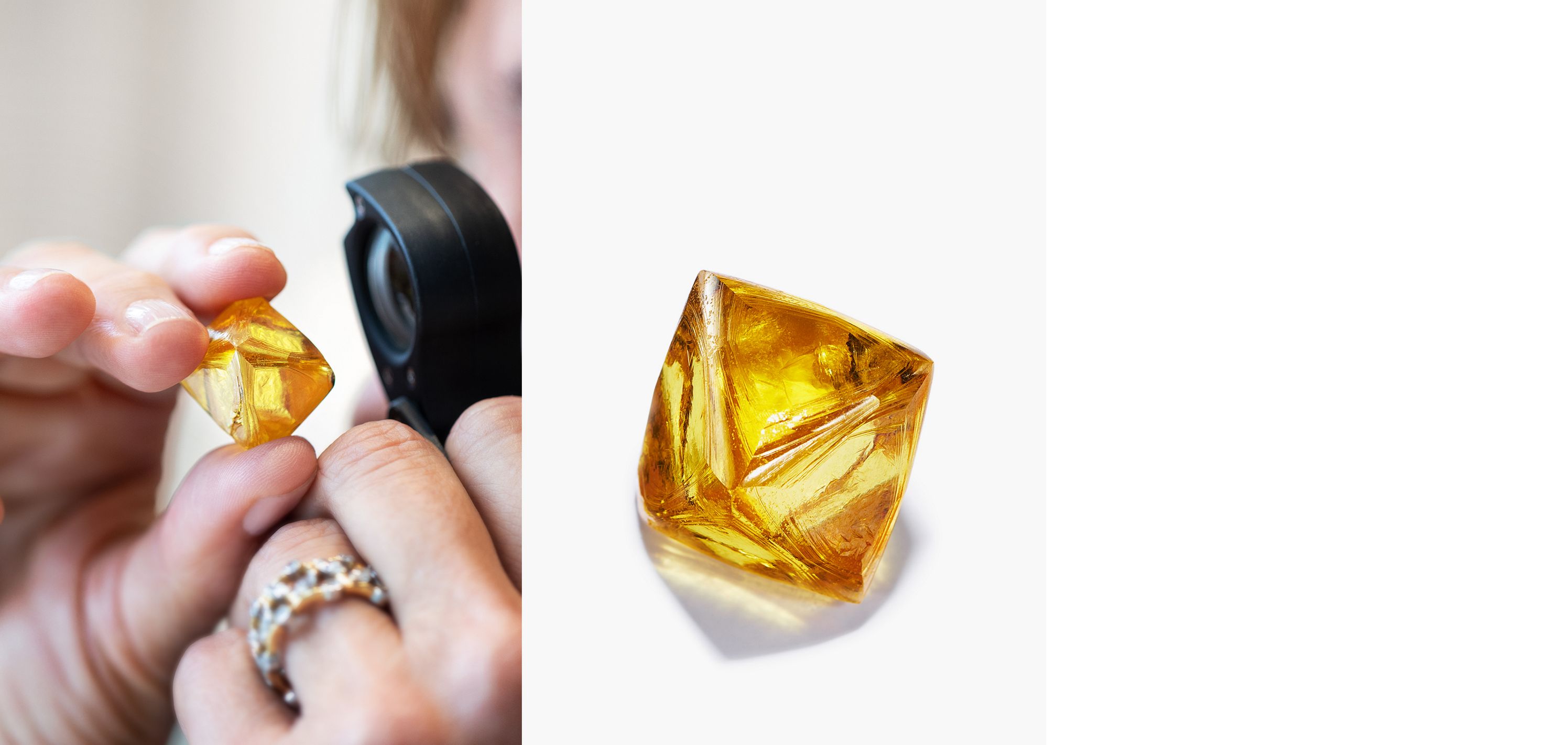 Vivid yellow diamond on sale ring