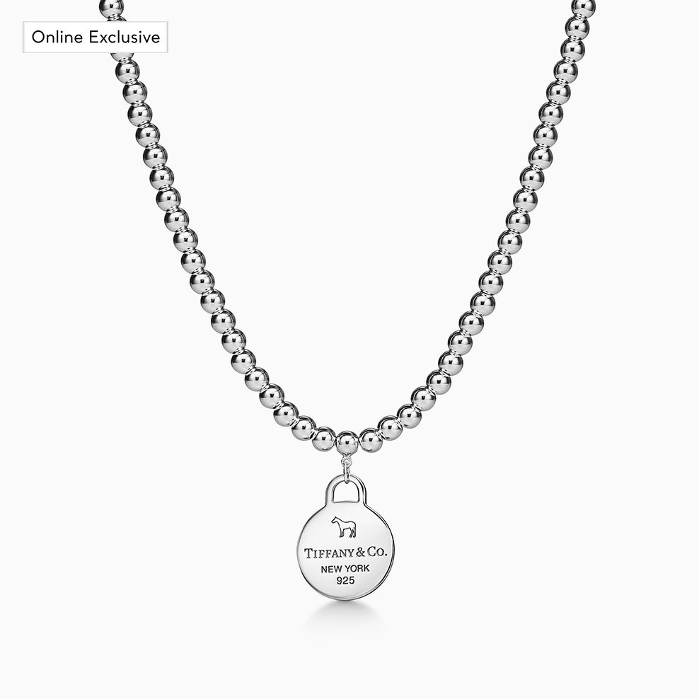 The Return to Tiffany® x Beyoncé Round Tag Bead Necklace in Sterling Silver