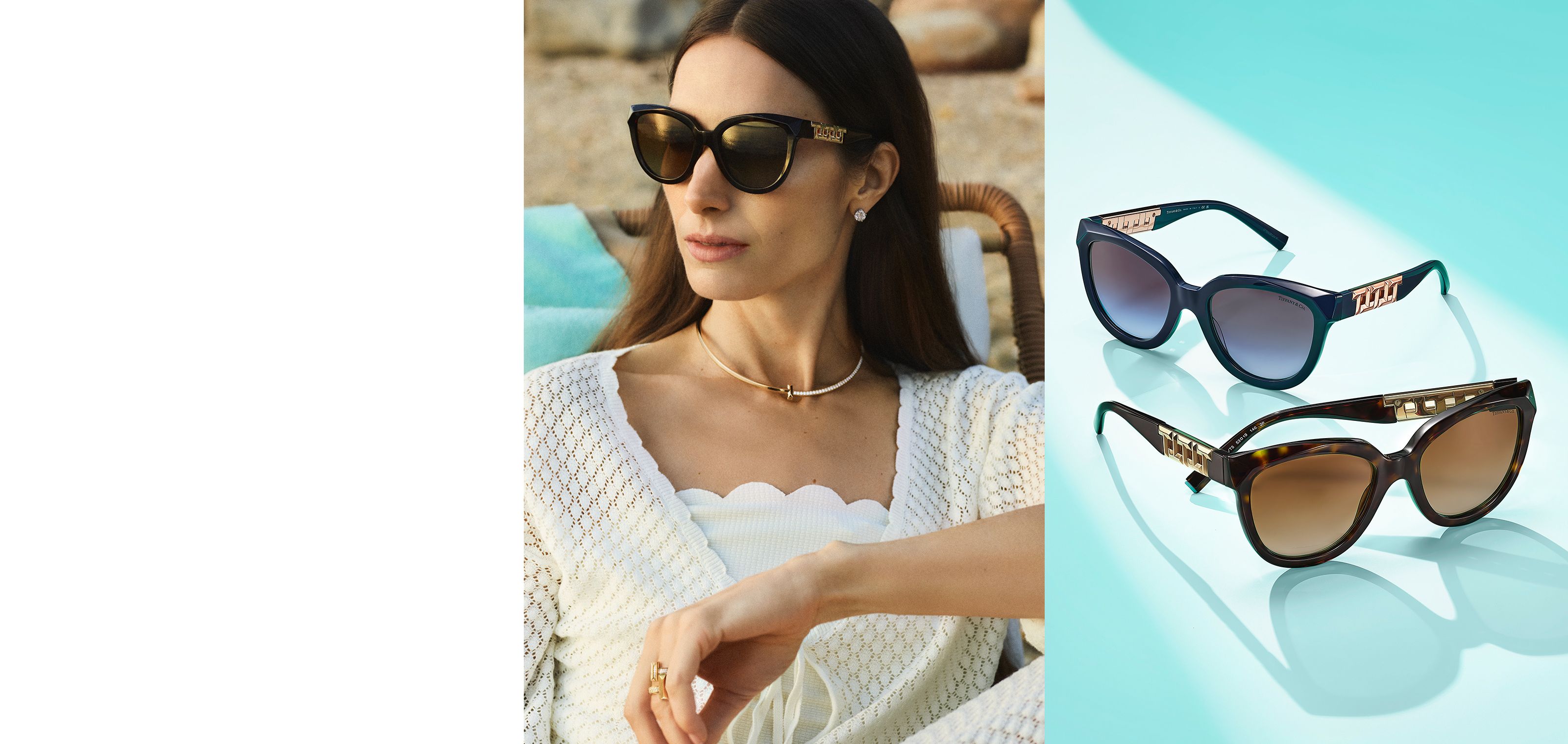 Tiffany sunglasses with flower on outlet side