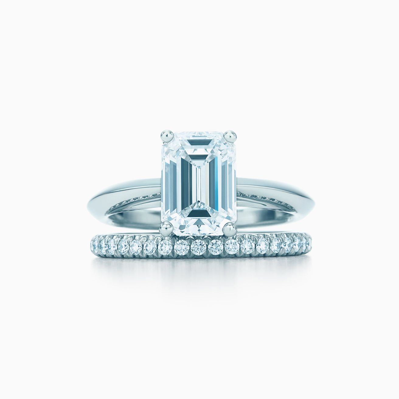 Emerald Cut Diamond Engagement Ring In Platinum Tiffany And Co 0317