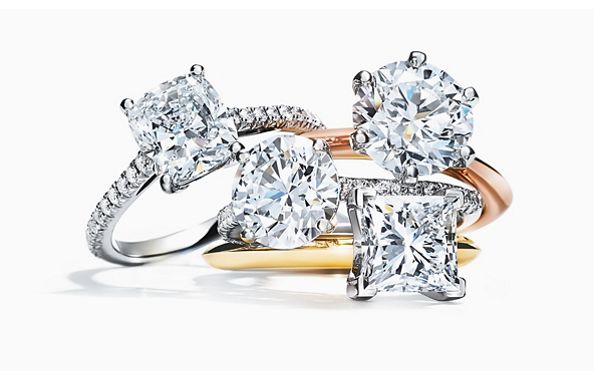 Schlumberger by Tiffany & Co.™ Buds Round Brilliant Engagement Ring with a  Diamond Platinum Band