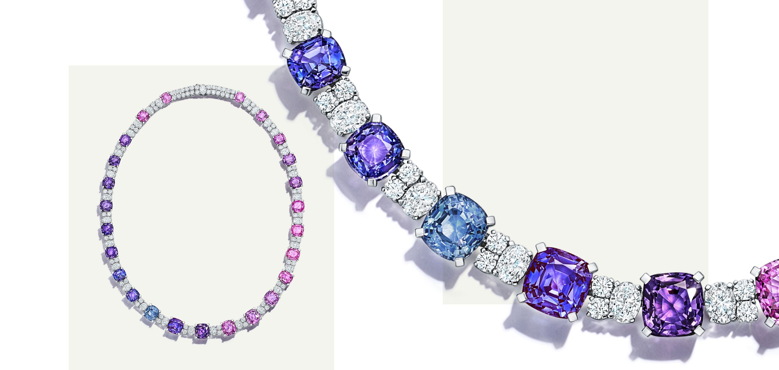 A DIAMOND AND PINK TOURMALINE NECKLACE, BY TIFFANY & CO.