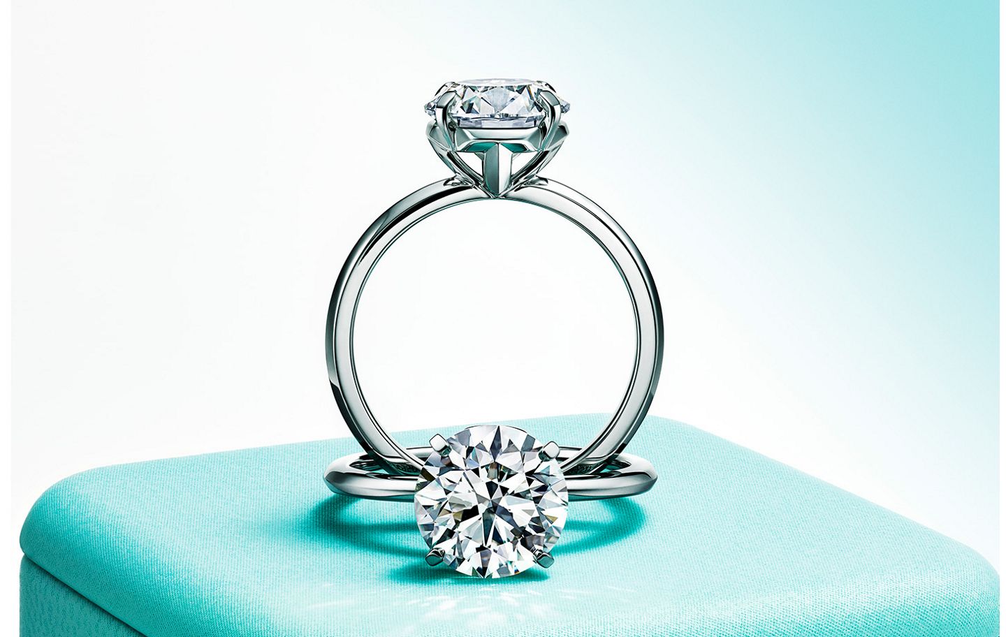 The Tiffany® Setting in platinum: world's most iconic engagement ring.