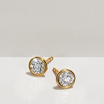 Tiffany Solitaire Diamond Stud Earrings