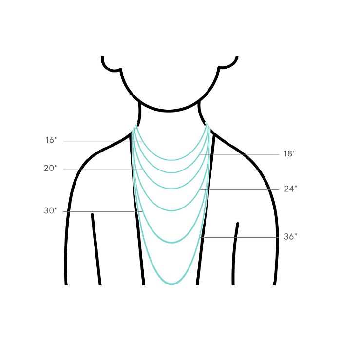 Encuentre la longitud de collar y colgante ideal para usted