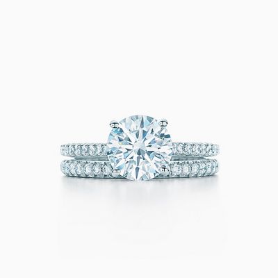 Tiffany Novo® Round Brilliant Engagement Ring With A Pavé Diamond ...