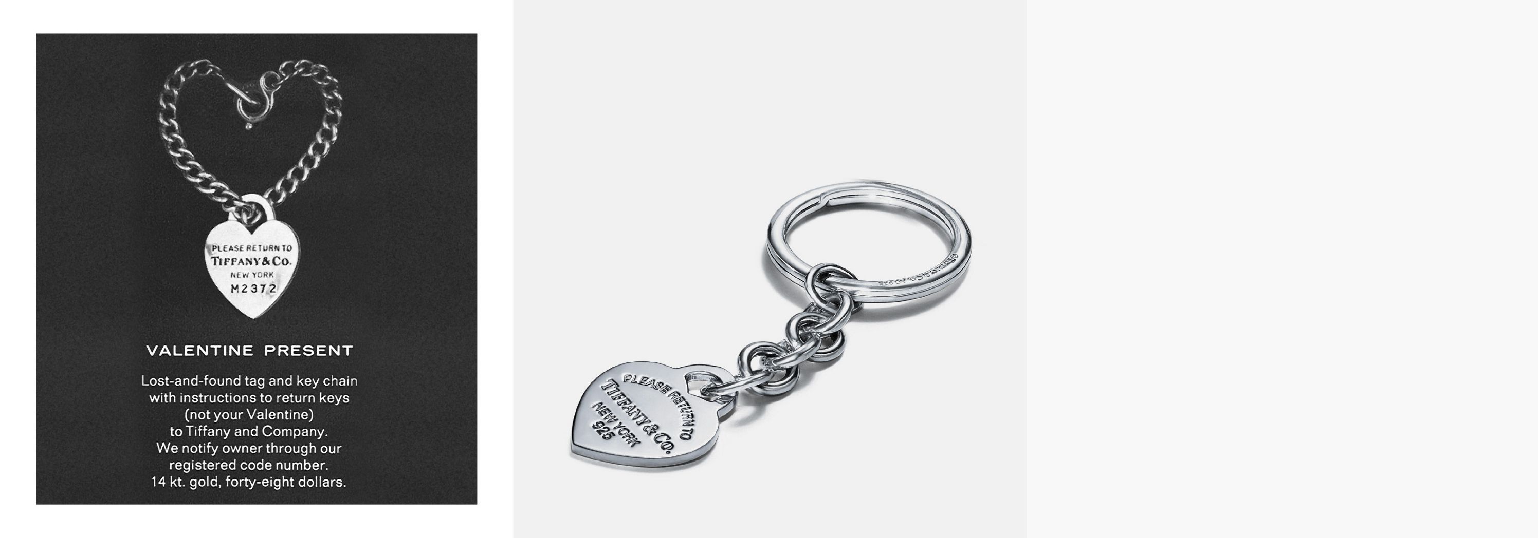 Tiffany & Co. 14k Yellow Gold Keychain KeyRing Please Return To Heart Charm  Tag, Tiffany & Co.